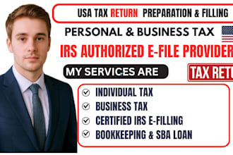 prepare and efile usa tax returns for individuals llcs s corps and businesses