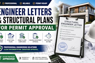 prepare engineer letters and structural plans for permit approval illinois ca or