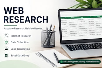 do web research, data collection and internet research