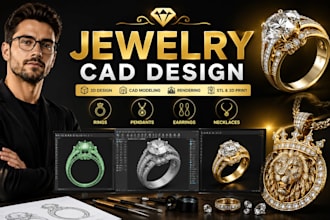 do jewelry cad design, 3d jewelry modeling, jewelry rendering, rings, pendant