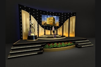 3d stage design, concert, carnival exhibition stand, trade show booths and event