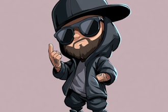 design unique cartoon mascot for gaming business and brand