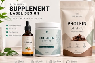 design german supplement labels, product packaging and labels for brands