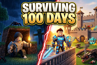 design viral gaming thumbnails for roblox and minecraft