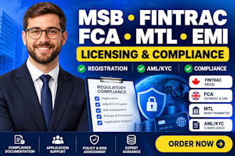 assist with msb fintrac fca mtl emi licensing and compliance