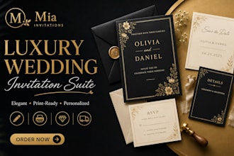 design luxury wedding invitation suite save the date  rsvp and stationery