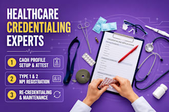 do provider credentialing, caqh enrollment, and npi setup