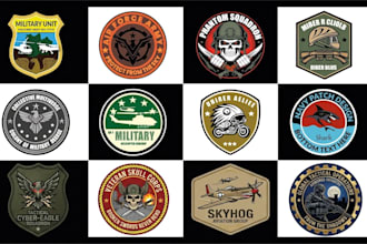 design stunning military patch, logo and badge