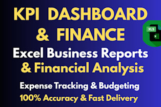 create professional kpi dashboard and excel business financial analysis