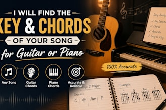 find the key and chords of your song for guitar or piano