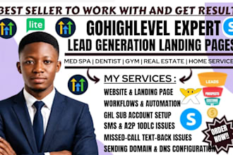 gohighlevel lead generation landing page for med spa dentist, gyms, real estate