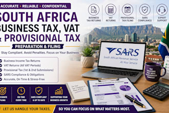 prepare south africa business tax, vat returns and provisional tax filing