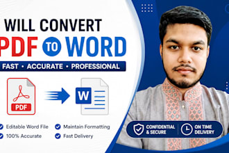 convert PDF to word excel and word to PDF typing service