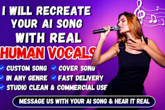 recreate ai song remake ai song as female vocalist, female pop singer edm singer