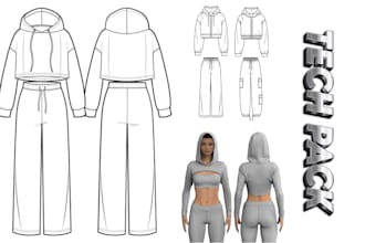 create a professional tech pack for production ready clothing