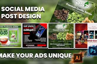 design social media post ads and cover image