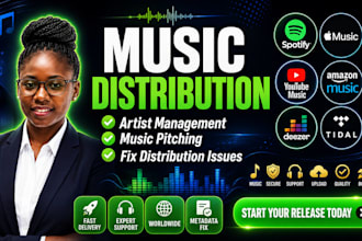 spotify distribution, artist management, music pitching, fix distribution issues