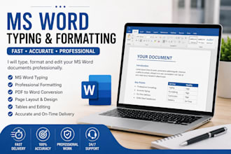 do ms word typing and professional document formatting