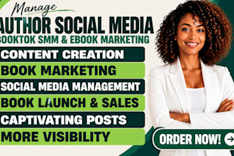 manage author social media booktok smm ebook marketing book marketing campaign