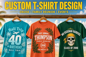 design custom family reunion, class reunion, memorial and event t shirts
