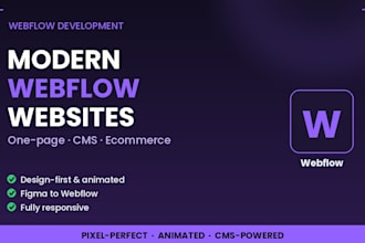 build a professional webflow landing page, cms or ecommerce website