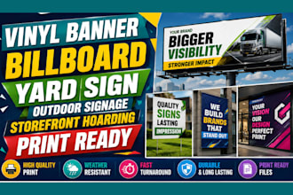 vinyl banner billboard yard sign outdoor signage storefront hoarding print ready