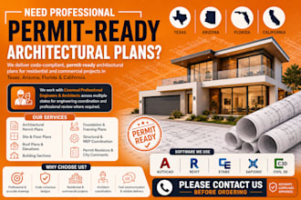 create permit ready architectural drawings for texas arizona and california