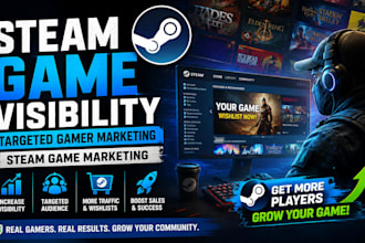 promote your steam game, boost steam wishlists, visits and steam game marketing