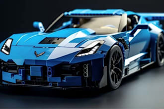 design custom 3d lego model, lego moc, technic car, lego house and xml list file