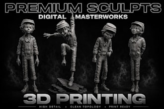 do 3d sculpting for figurines, miniatures and character design for 3d printing