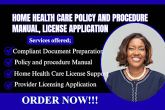write state compliance policies for home healthcare license provider application