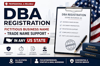 register your dba, fictitious business name or trade name in any US state