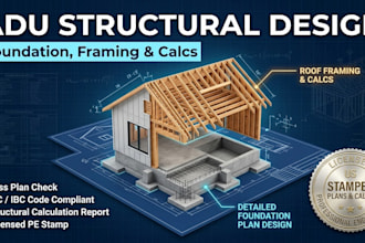 design adu structural engineering foundation plan and roof framing
