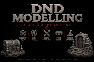 design 3d dnd character, 3d warhammer 40k miniature, figurine for 3d print