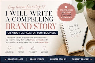 write a compelling brand story or about us page for your business