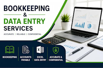 do bookkeeping, accounts payable and data entry