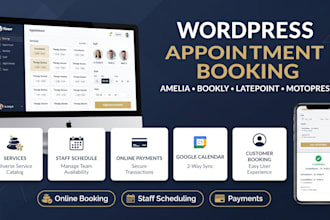 install amelia pro, bookly, latepoint, motopress and setup appointment booking