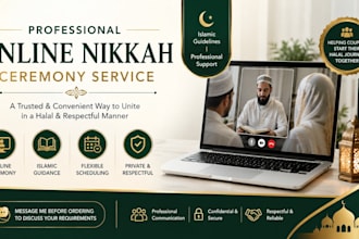 conduct a professional online nikah ceremony according to islamic guidelines