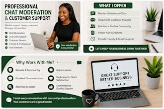 provide professional chat moderation and online customer support