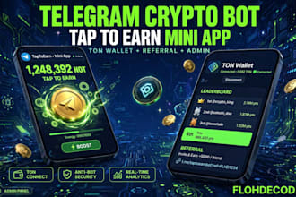 build telegram crypto bot, mini app and tap to earn game