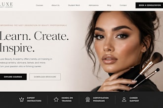 build squarespace beauty academy website makeup training cosmetology