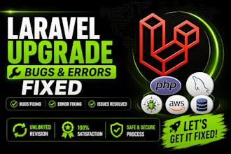 upgrade PHP laravel app to latest version and fix laravel errors