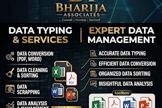 do data cleaning, typing, converting, sorting, and as the customer requires