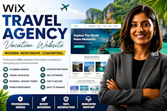 design professional wix travel agency, tourism, tour and vacation website