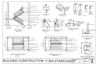 design handrail drawing staircase details and fabrication drawing