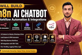 build n8n ai chatbot, workflow automation and integrations
