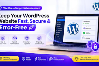 fix wordpress bugs, errors, speed, and provide monthly website maintenance