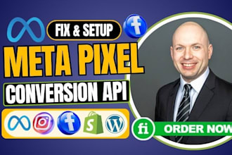 setup meta ads, fix meta pixel shopify , capi, connect store to facebook ig