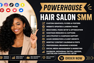 hair salon social media marketing manager spa beauty barbershop flyer