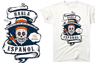 do custom retro skull t shirt logo illustration and streetwear merchandise